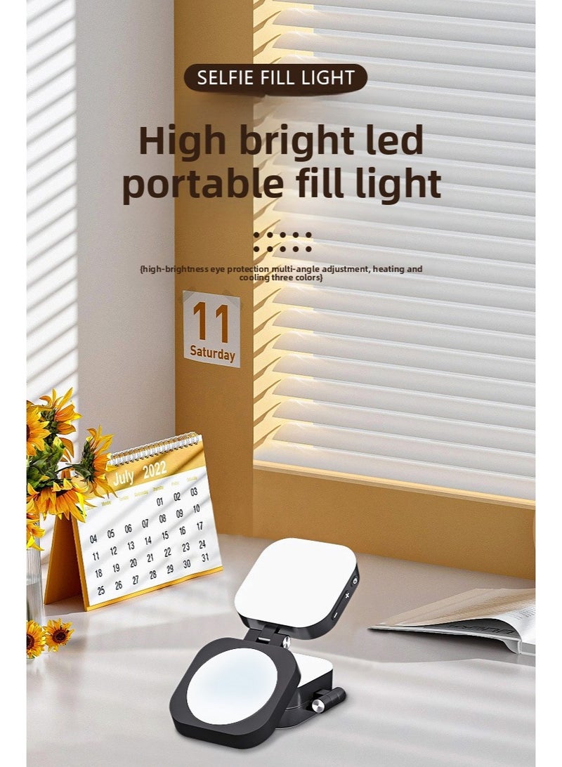 Magnetic Selfie Phone Fill Light with Built-in Makeup Mirror — Portable Pocket Beauty Light for Rear Camera, 5 Lighting Modes, Curved Soft Glow — Magnetic Selfie Phone Fill Light for Vlog & Live - Image 2