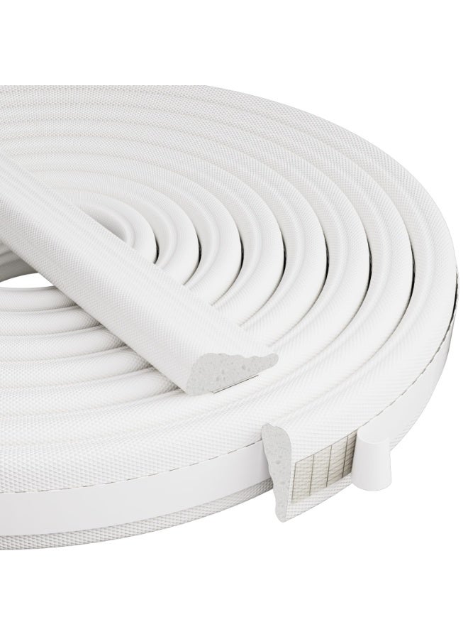 118” Wedge Shape Foam Window Weather Stripping for Exterior Front Door Noise Cancelling Window Inserts Door Gap Filler Light Blocker White - Image 1