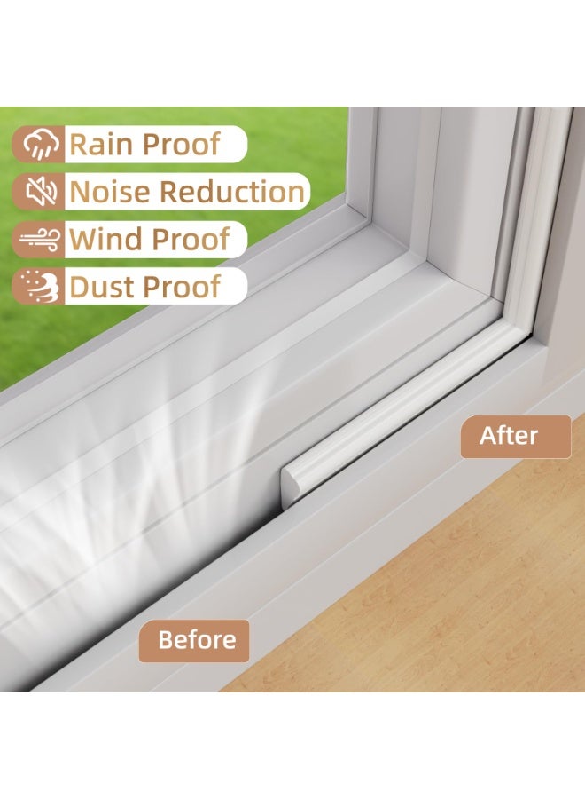 118” Wedge Shape Foam Window Weather Stripping for Exterior Front Door Noise Cancelling Window Inserts Door Gap Filler Light Blocker White - Image 5