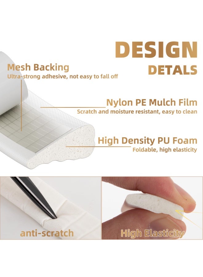 118” Wedge Shape Foam Window Weather Stripping for Exterior Front Door Noise Cancelling Window Inserts Door Gap Filler Light Blocker White - Image 2