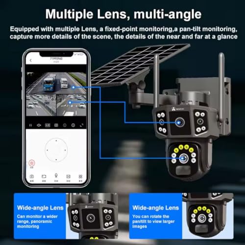 ApnaCam 8MP 4G Solar Powered Dual Lens CCTV Camera | 3 View Live Display | Wireless Outdoor Security Camera for Farm & Warehouse | Night Vision, Motion Detection & Two-Way Audio | 128GB Storage - Image 3