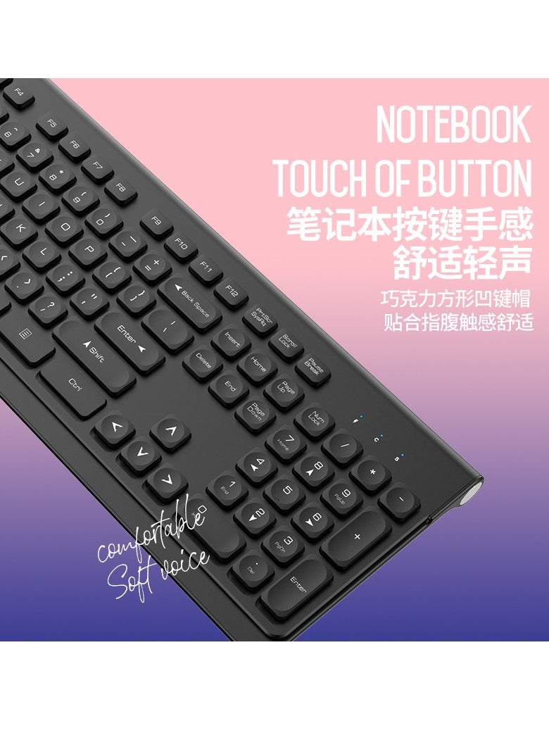 Forev - FV-W306 Business Office Wireless Combo (AR / ENG ) Keyboard and Mouse (Share USB receiver) -  8m 2.4GHz Wireless connections - Arabic / English 104 Key , 1600DPI Optical Mouse - Plug & Play - (2 x AA Battery ) - Image 1