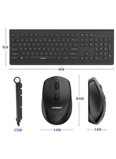 فوريف لوحة م FV-W306 فاتيح وماوس لاسلكيتان (عربى/ انجليزى) (تتشاركان في جهاز استقبال USB) - اتصالات لاسلكية 8 م 2.4 جيجا هرتز - ماوس بصري   104 مفتاح، 1600 نقطة في البوصة - التوصيل والتشغيل - (بطاريتان AA)  - Image 5