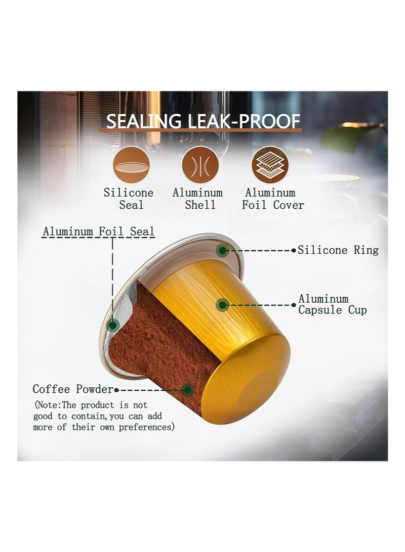 ايكانبو كبسولات قهوة قابلة لإعادة التعبئة من كبسولات الإسبريسو لخط إنتاج نسبرسو الأصلي، كبسولة فلتر قهوة من الألومنيوم للاستخدام مرة واحدة، مجموعة كبسولات بديلة لآلة نسبرسو (أسود، 20 غطاء من رقائق الألومنيوم + 20 كبسولة + ملعقة واحدة) - Image 4