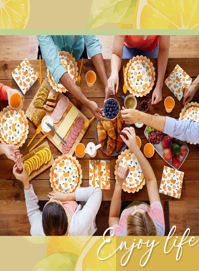 Funnymoom 400 Pcs Orange Party Supplies for 50 Guest Cutie Is on The Way Disposable Plates Napkin Cup Spoon Fork Knives for Tangerine Summer Outdoor Picnic Birthday Baby Shower Party Supplies - Image 5