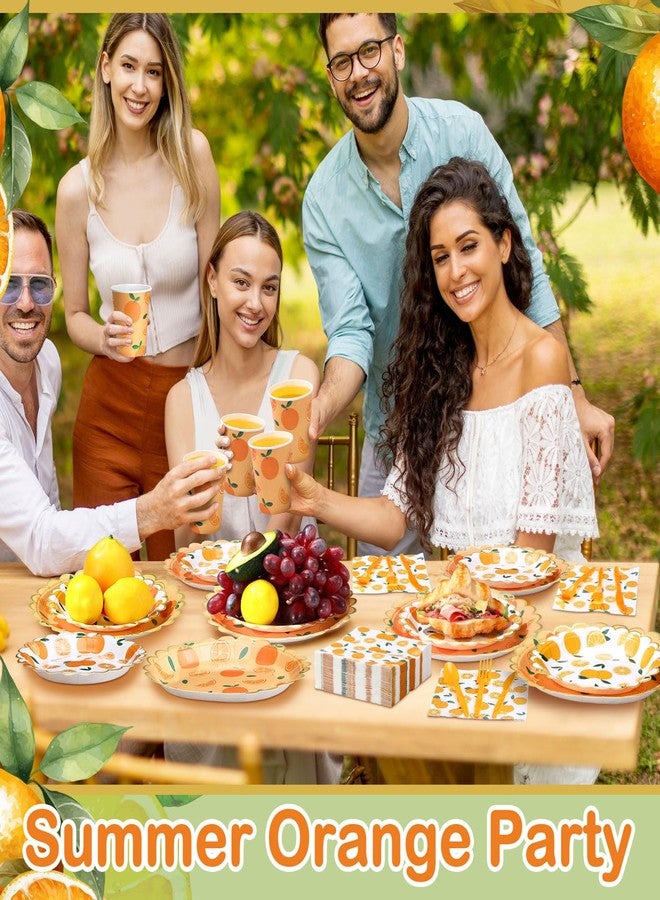 Funnymoom 400 Pcs Orange Party Supplies for 50 Guest Cutie Is on The Way Disposable Plates Napkin Cup Spoon Fork Knives for Tangerine Summer Outdoor Picnic Birthday Baby Shower Party Supplies - Image 4