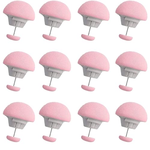 DIVOX Duvet Clips Mushroom Cover Pins Cotton Quilt Fixer Duvet Fasteners Grippers Anti-Movement Bed Clamps Sheet Holder for Socks Curtains Cove Fixing Clips (Pink, 12) - Image 1