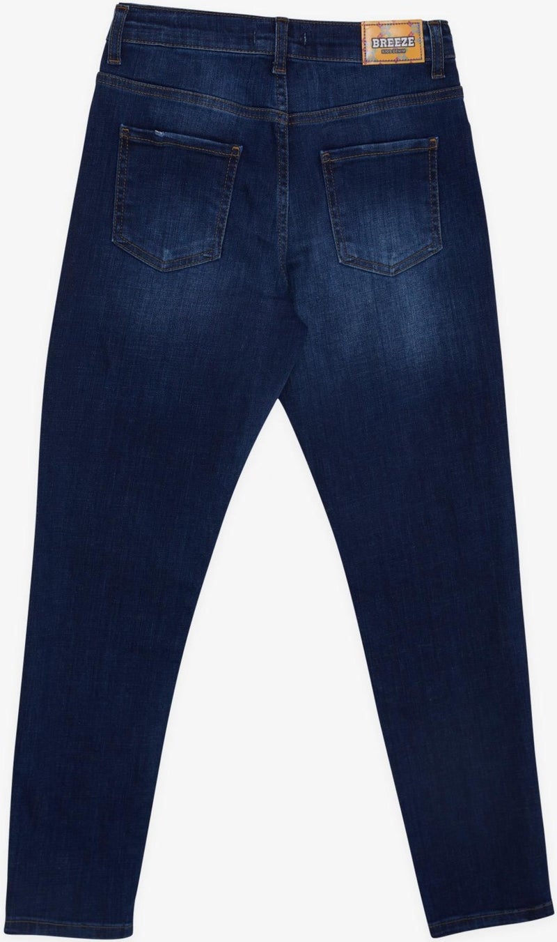 Breeze Boy's Jean Trousers Stonewashed Pocket Buttoned Age 9-14, Blue  - Image 2