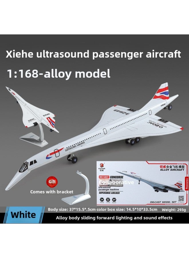 [Meisheng/Kaiwei] Concorde Supersonic Aircraft Model Simulation Alloy Aircraft Model Air Passenger Aircraft-Color:Xiehe Ultrasound Passenger Aircraft  - Image 1