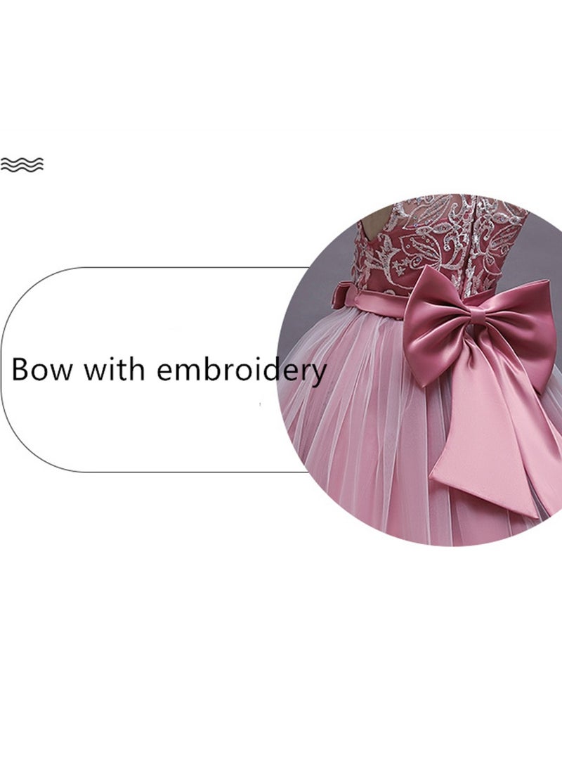 Girls Dress Sleeveless Mesh Performance Host Princess Dress Costumes - Image 4