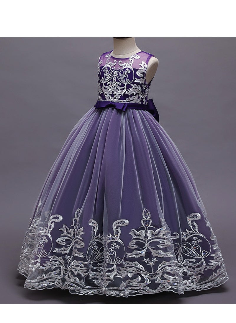 Girls Dress Sleeveless Mesh Performance Host Princess Dress Costumes - Image 2