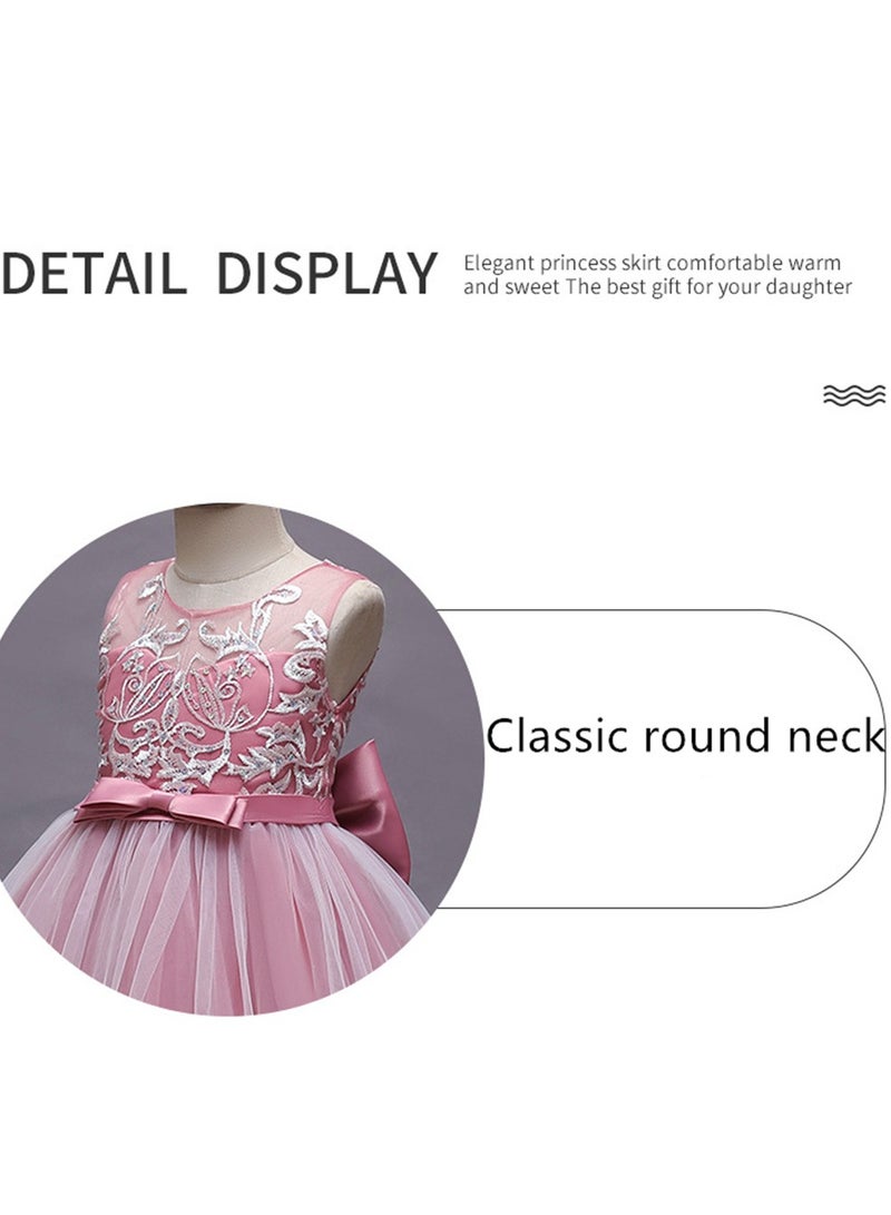 Girls Dress Sleeveless Mesh Performance Host Princess Dress Costumes - Image 5