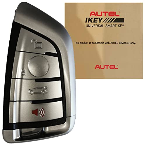 Autel MaxiIM IKEYBW004AL Universal Key Fob Replacement with Rescue Entry Remote Control Blank Car Key 4 Buttons Clicker Work with Key Fob Programming Tool Autel KM100 IM508 IM608 - Image 1