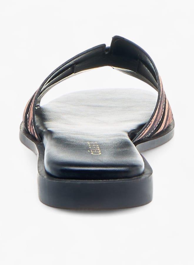 سيليست صنادل نسائية سهلة الارتداء بلون سادة - Image 5