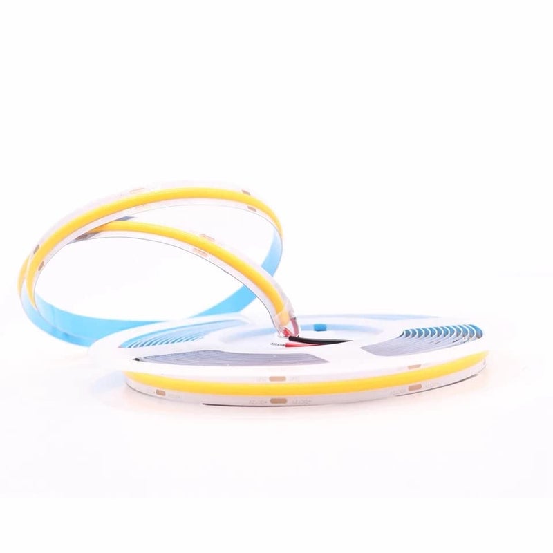 protium FCOB Flexible High Density Uniform Light LED Strip 10W/m 5 meter DC12V Warm White 3000K 8mm Width Dimmable LED Ribbon for Bedroom Kitchen Home Indoor Decoration - Image 1