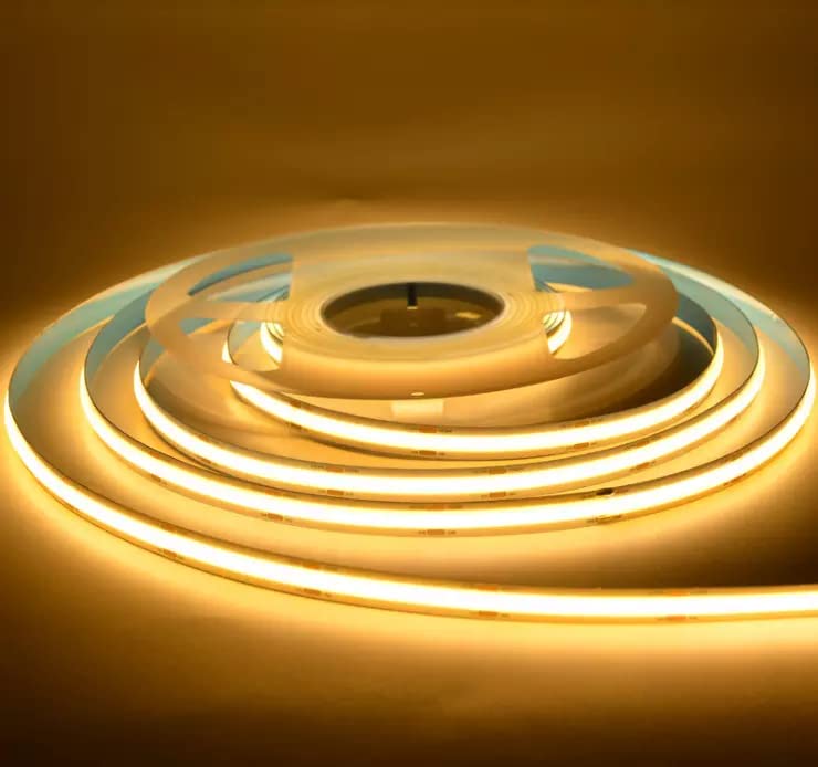 protium FCOB Flexible High Density Uniform Light LED Strip 10W/m 5 meter DC12V Warm White 3000K 8mm Width Dimmable LED Ribbon for Bedroom Kitchen Home Indoor Decoration - Image 5