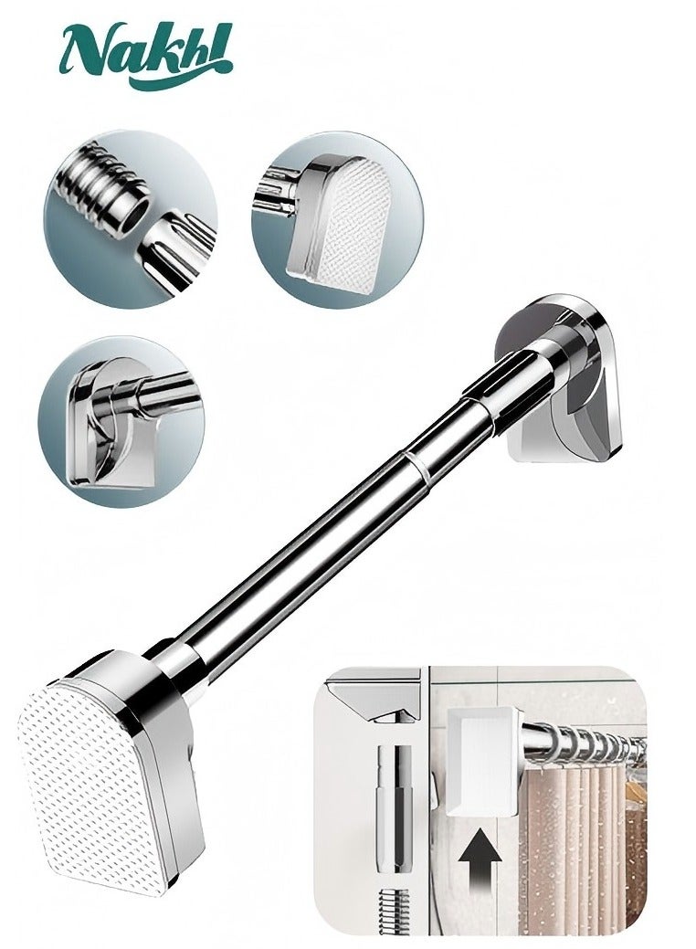 تمر (فاكهة) قضبان شد ستارة حمام قابلة للتعديل 304 قضيب ستارة نابض شد من الفولاذ المقاوم للصدأ ، بدون عمود قابل للتمديد (70-120) - Image 1