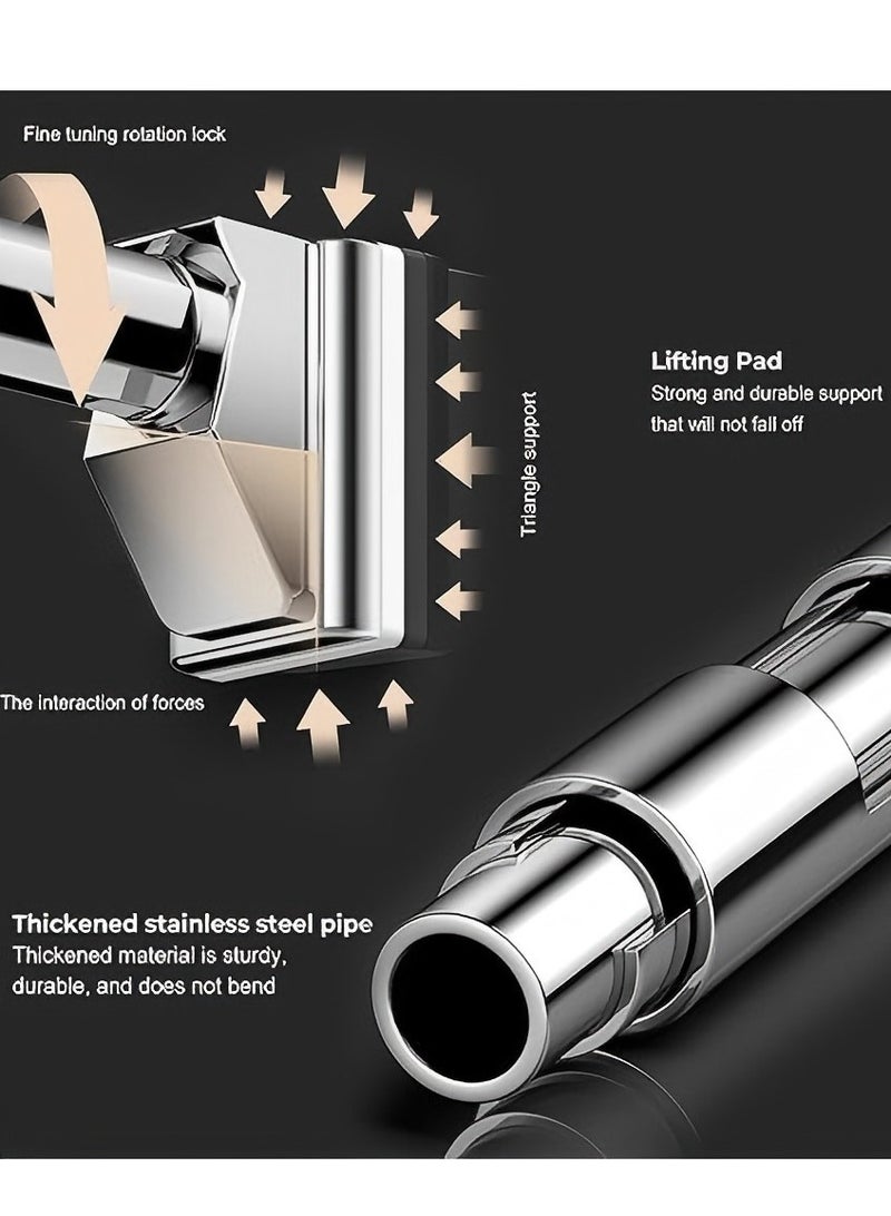 تمر (فاكهة) قضبان شد ستارة حمام قابلة للتعديل 304 قضيب ستارة نابض شد من الفولاذ المقاوم للصدأ ، بدون عمود قابل للتمديد (70-120) - Image 2