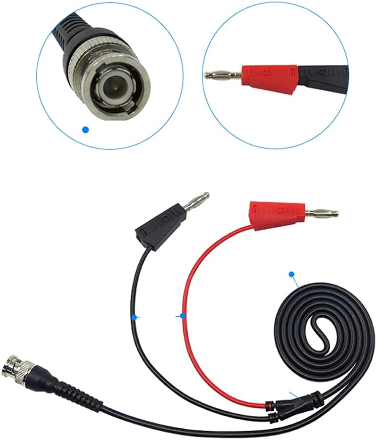 كابل اختبار BNC إلى مزدوج مقبس موز 4 مم قابل للتكديس بطول 120 سم لمولد إشارة راسم الذبذبات - Image 3