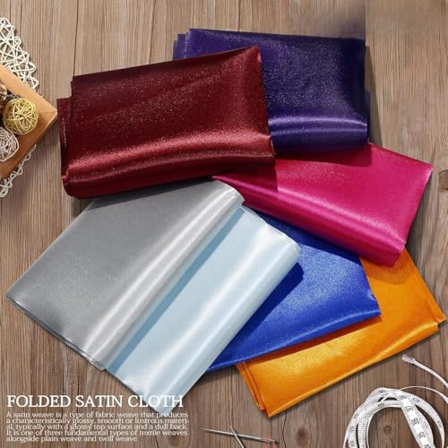 Filloxy Plain Silky Shine Satin Fabric Material for Fashion Design Stitching Multiple Use Includes Dress, Pillow Cover, Designer Cloths, Home Decor Material - 44" Hight (Royal Blue, 1 Meter) - Image 4