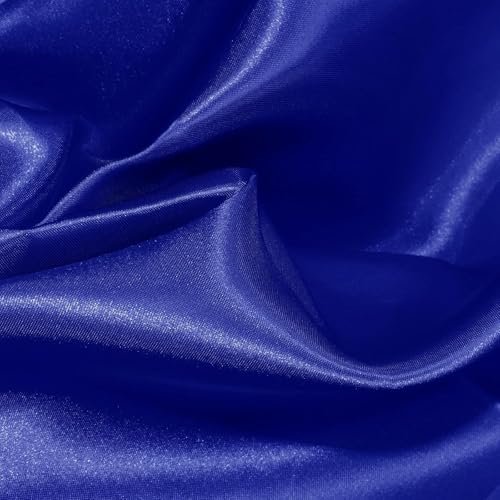 Filloxy Plain Silky Shine Satin Fabric Material for Fashion Design Stitching Multiple Use Includes Dress, Pillow Cover, Designer Cloths, Home Decor Material - 44" Hight (Royal Blue, 1 Meter) - Image 2