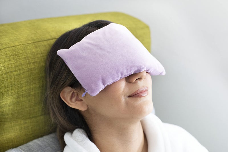DreamTime Weighted Eye Pillow Mask, Lavender Velvet, Microwave or Freeze, Washable, 9.5x4.5 in, for Sleep, Yoga, Meditation, Relaxation - Image 3