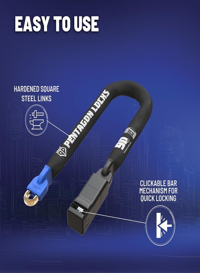 PENTAGON Bike Chain Key Lock - Magnetic Patented Heavy Duty Anti Theft Lock for Bicycles E-Bikes Scooters and Motorcycles - Maximum Security Master Tool Bike Protector (35.5'') - Image 3