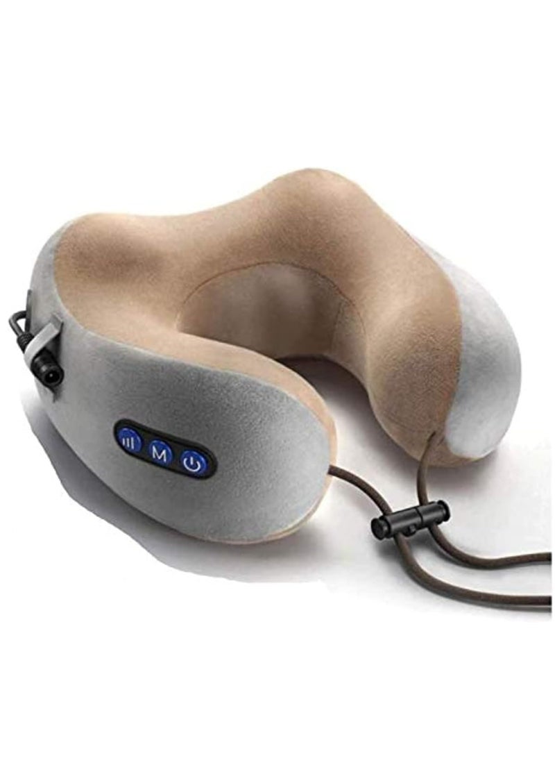 ELTRAZONE Rechargeable U Shaped Cervical Massage Pillow Neck Massager Vibration Pillow Multifunctional Shoulder and Electric for Relax Muscles Fatigue - Image 1