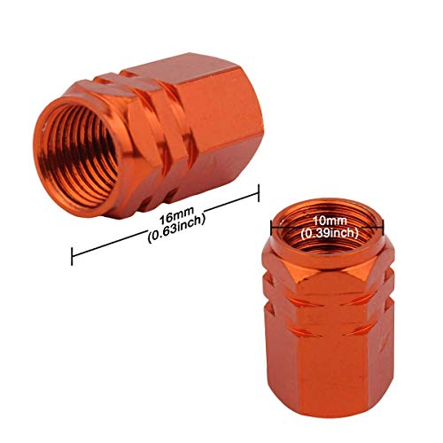 Winka 5Pcs Hexagon Style Auto Car Truck Motocycle Bicycle Wheel Tyre Valve Caps Orange - Image 2