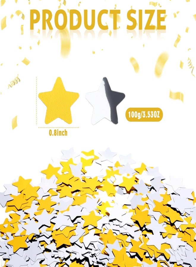 Marspark Star Confetti 10000 Pcs Glitter Metallic Foil Table Confetti 100g/3.5oz Throwable Refillable Party Sequin for Christmas Wedding Birthday Festival Decor DIY(Gold Silver,Star) - Image 2