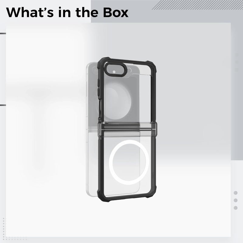 Z Flip6 Compatible Case, Slim Shockproof Hard Pc Cover, Supporting Wireless Charging Transparent - Image 2