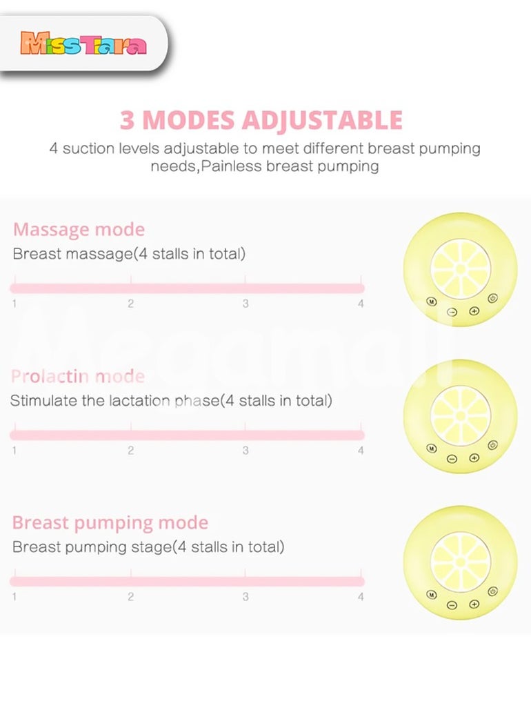 MissTiara - Double Electric Breast Pump, Portable Pump with 3 Modes 4 Levels, Low Noise & Painless Portable Pump With Milk Bottle - Image 1