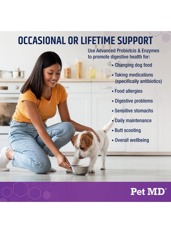 بيت إم دي Pet MD Probiotics & Enzymes for Dogs - Gut Health Chews with Prebiotics - Digestive Aid for Dogs with Upstamp Stomach, Diarrhea, Constipation, or Gas - Functional Probiotics for Dogs - 60 ct - Image 4