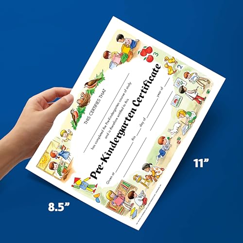 Hayes Pre-Kindergarten Diploma Certificates, Pre-K, Keepsake Graduation Certificates for Kids, Customizable Graduation Award for Students, Full-Color Matte Finish, 8.5" x 11" - 30 Pack - Image 2