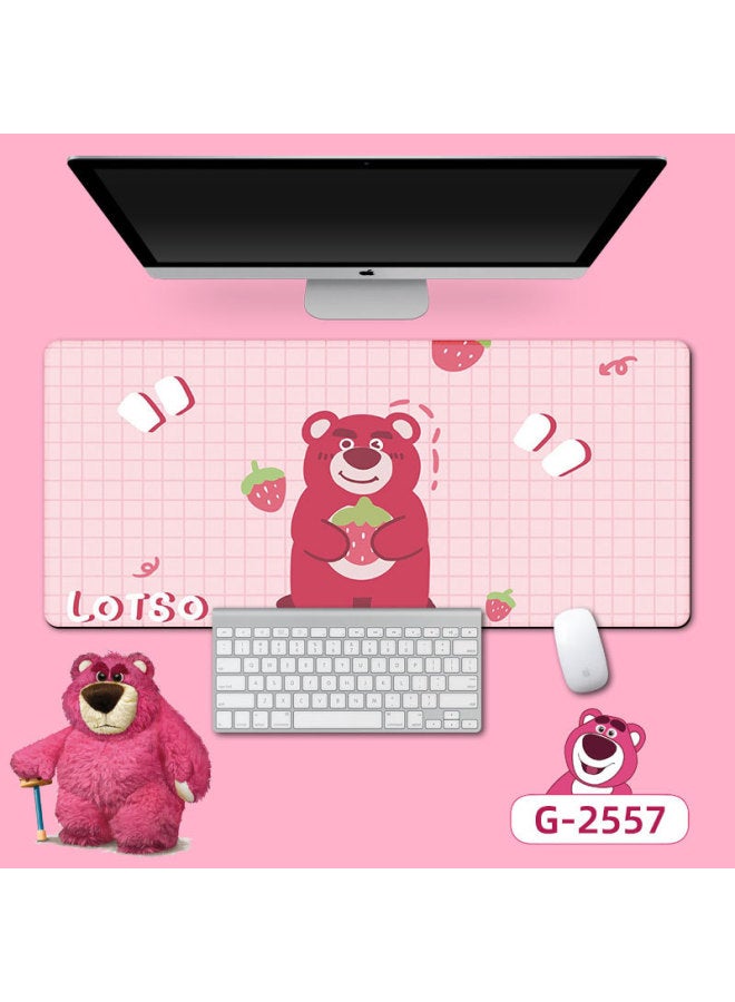 Long Strawberry Bear Mouse Mat Office Game Table Mat Prevention Mouse Hand Keyboard Mat Good Luck Rolling Table Mat-Color:300*900*3mm-Pattern:Strawberry Bear -29 - Image 1