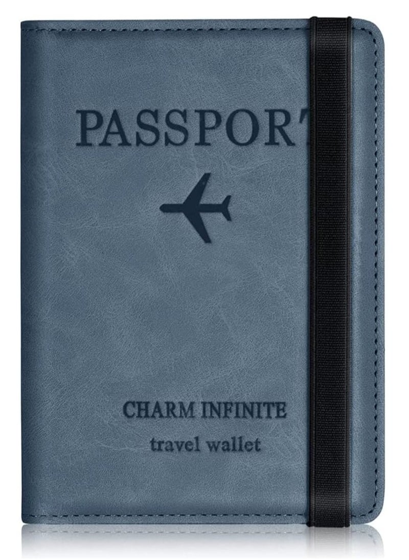 Aikanbo Passport Holder, PU Leather RFID Travel Wallet Organizer, Passport Holder, Business Cards, Credit Cards, Boarding Passes  - Image 1