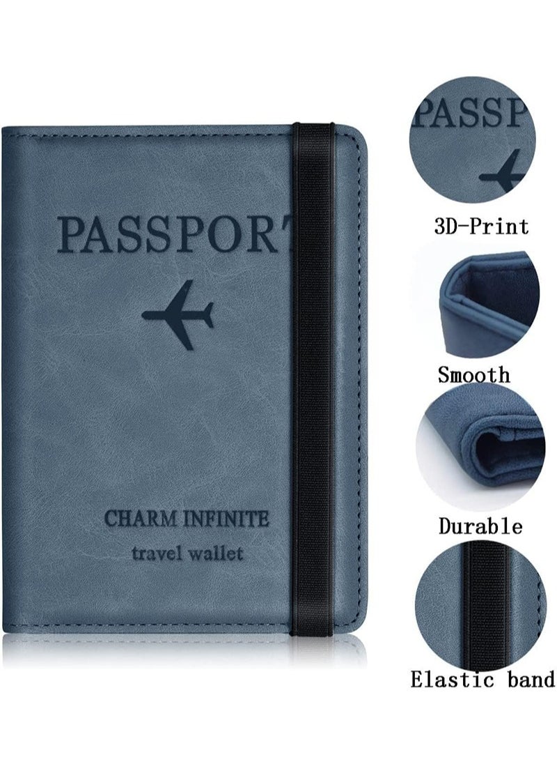 Aikanbo Passport Holder, PU Leather RFID Travel Wallet Organizer, Passport Holder, Business Cards, Credit Cards, Boarding Passes  - Image 4