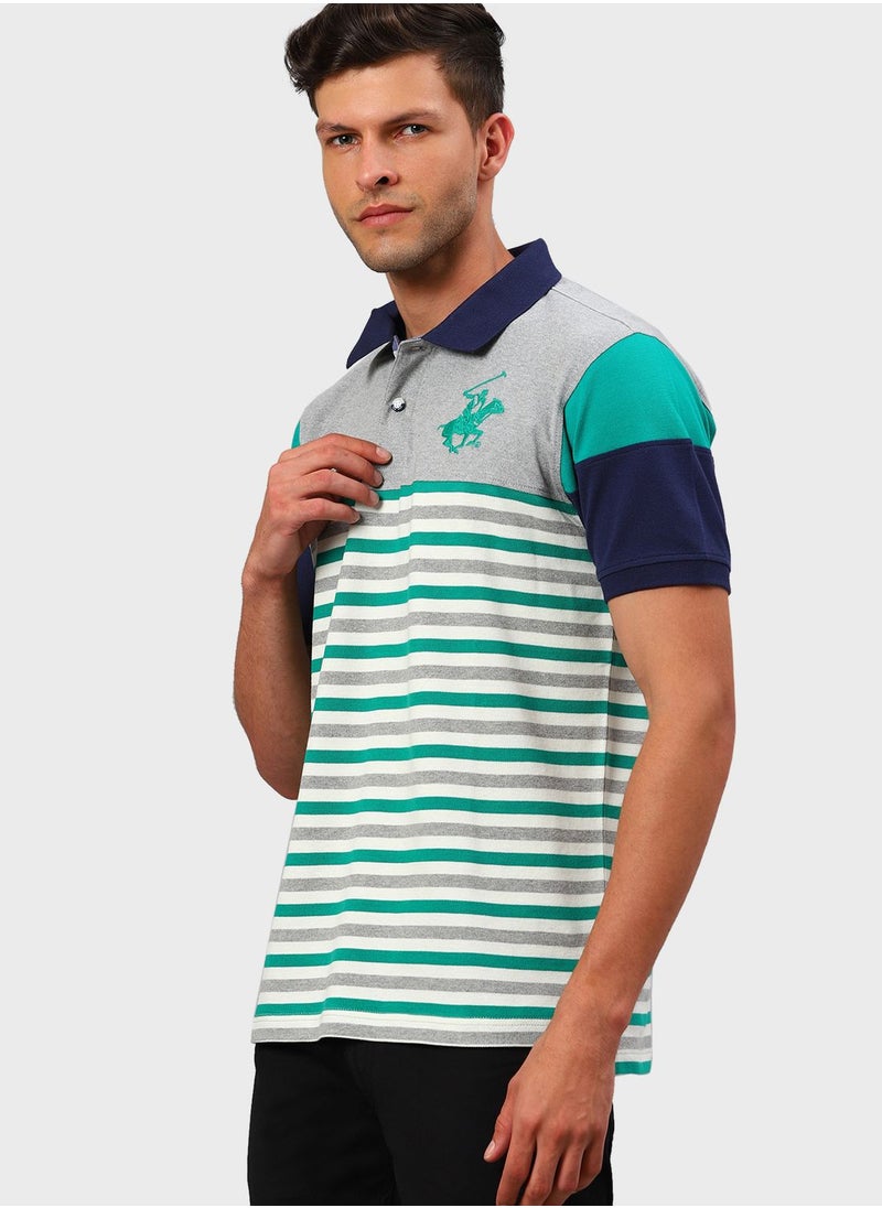 bhpoloclub - Logo Striped Polo - Image 1