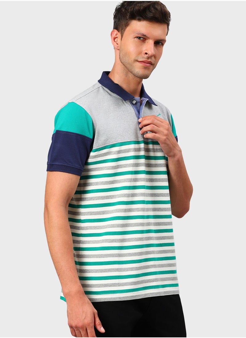 bhpoloclub - Logo Striped Polo - Image 1