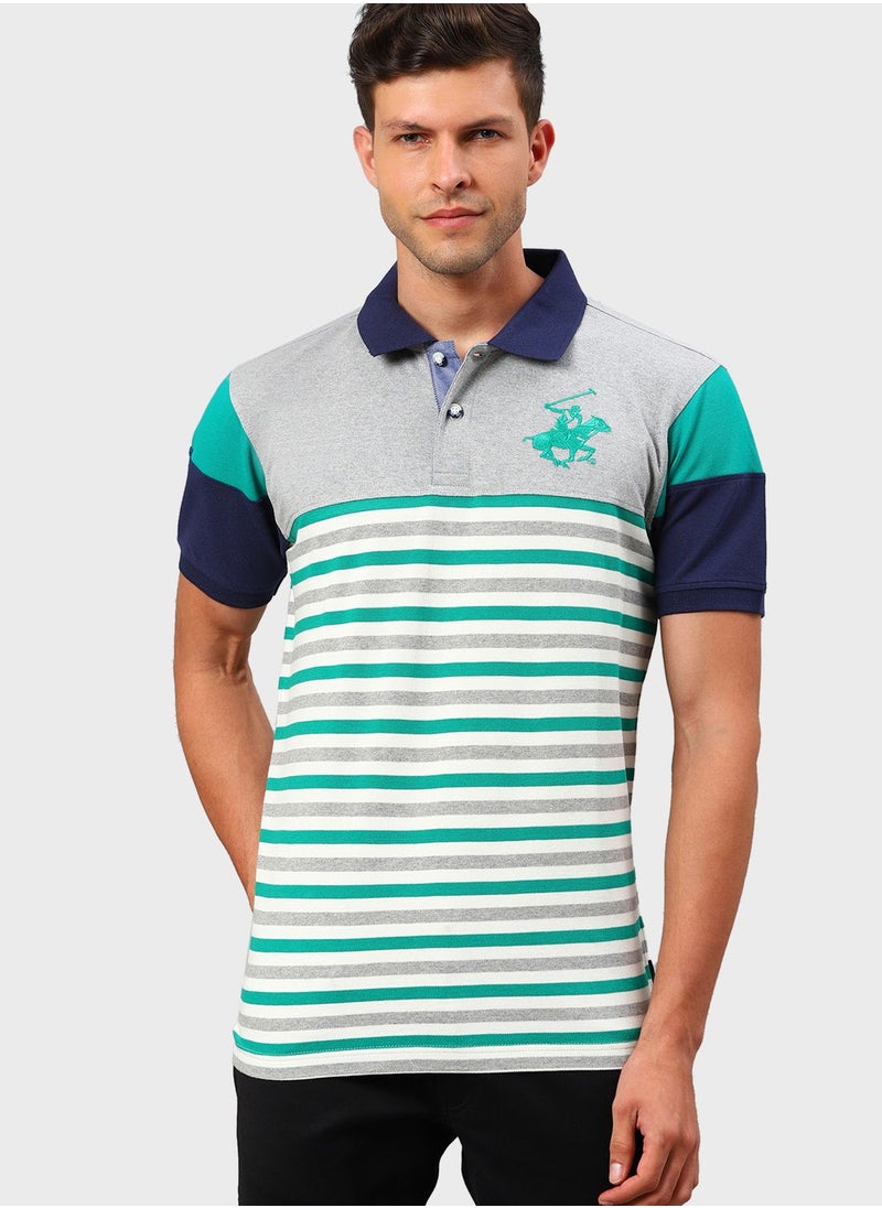 bhpoloclub - Logo Striped Polo - Image 1