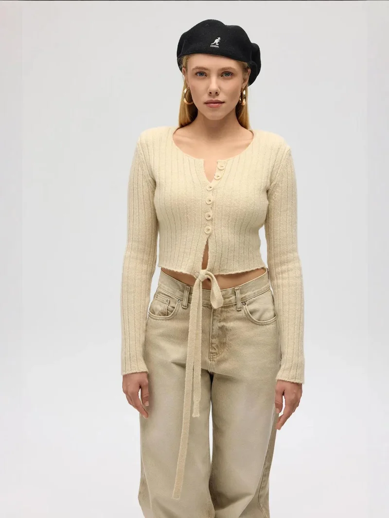 Mai Collection MAI STUDIOS Isador Padded Crop Knitwear Cardigan