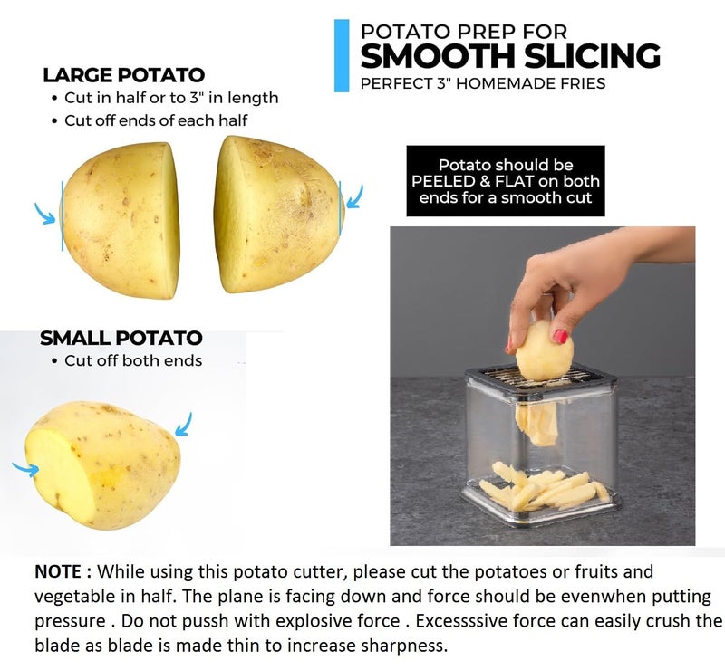 ROSTON French Fries Cutter Potato Finger Chips Cutter chipser Maker Powerful Blade,Plastic,Green - Image 4