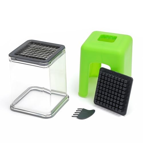 ROSTON French Fries Cutter Potato Finger Chips Cutter chipser Maker Powerful Blade,Plastic,Green - Image 2