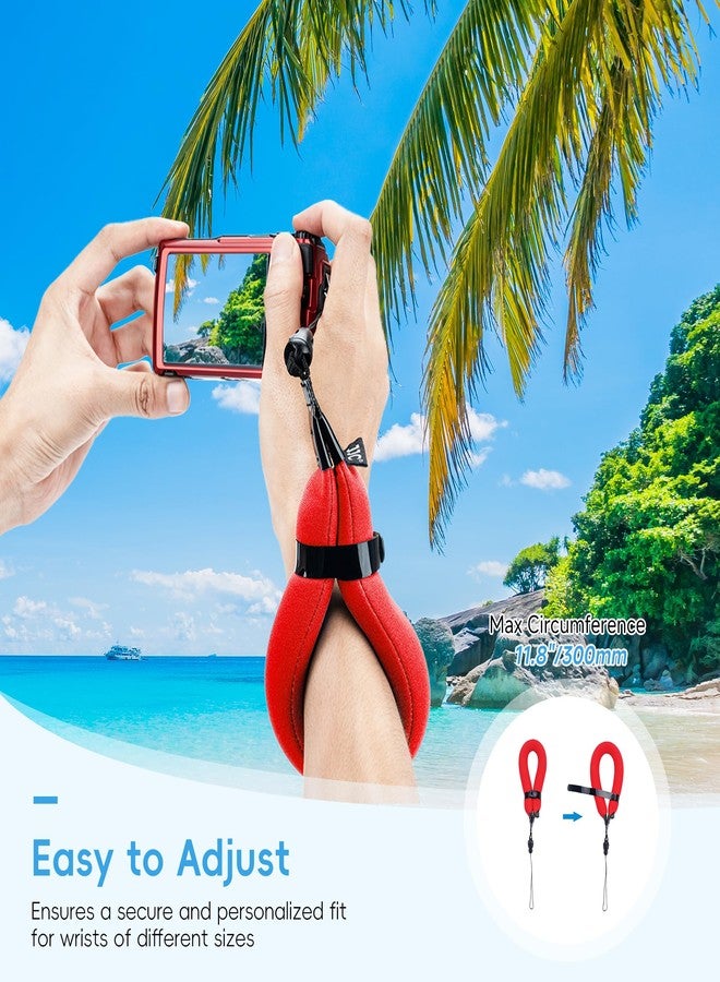 JJC Waterproof Camera Floating Wrist Strap for Olympus Tough TG-7 TG-6 TG-5 Kodak Pixpro WPZ2 Pentax WG-90 Fujifilm FinePix XP140 XP130 Nikon Coolpix W300 W150 Gopro Hero 13 12 11-Red - Image 3
