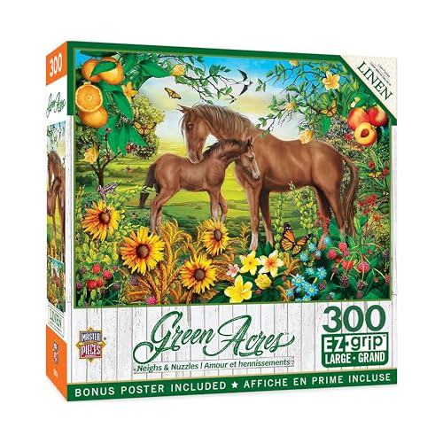 Masterpieces 300 Piece EZ Grip Jigsaw Puzzle - Neighs & Nuzzles - 18"x24" - Image 1