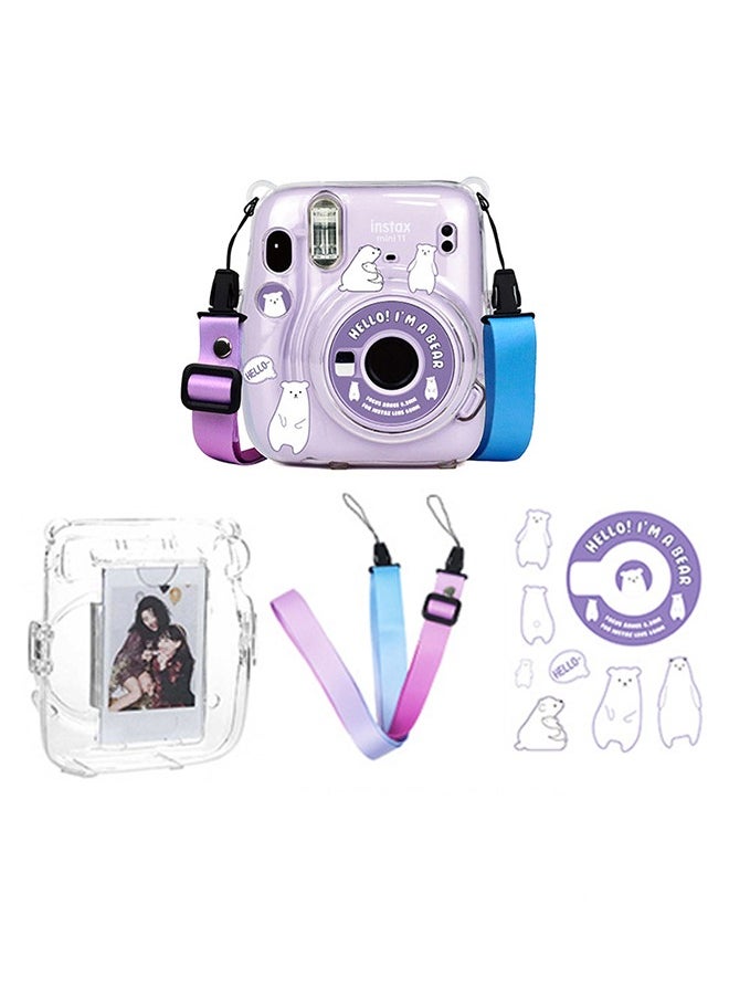 Generic Hard Case For Fujifilm Instax Mini 11 Instant Camera With Adjustable Strap Clear  - Image 1