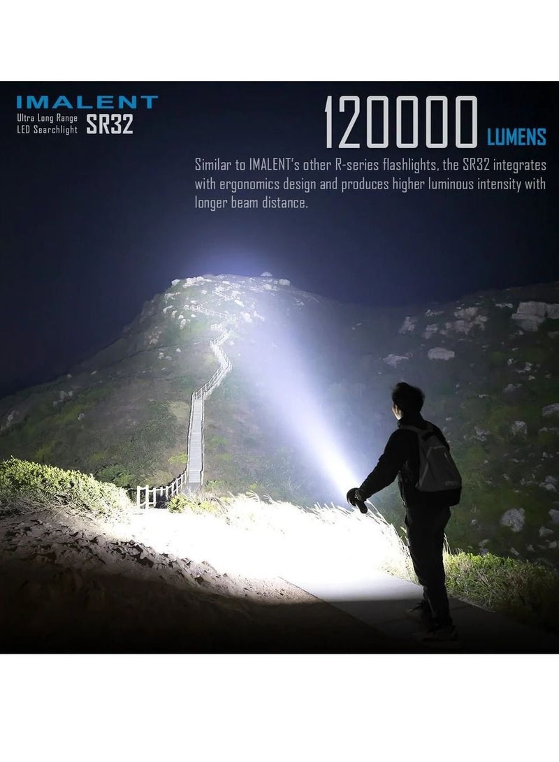 IMALENT SR32 The Most Powerful Torch in the World 2023, Military Torch 120,000 Lumens Long Range 2050 m, 32pcs CREE XHP50.3 HI LED Best Equipment for Caving and Fishing - Image 5