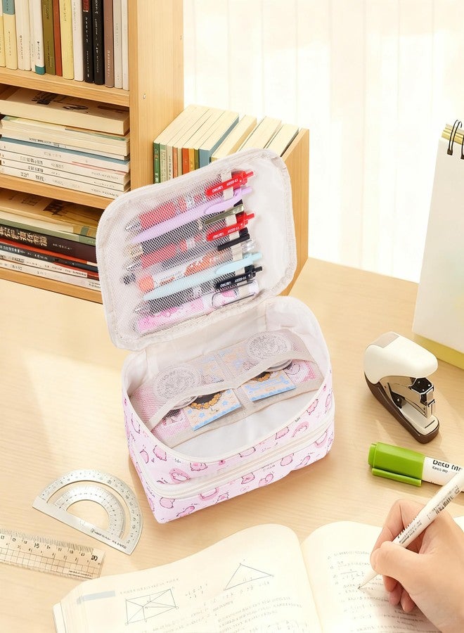 JUTOROSY Cute Pencil Case, Pencil Pouch with Zipper, Pen Case Large Capacity Stationery Bag for Cartoon Aesthetic School Supplies, Makeup Bag, Box Organizer for Office Desk Accessories - Image 3