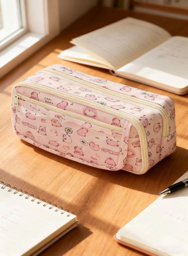 JUTOROSY Cute Pencil Case, Pencil Pouch with Zipper, Pen Case Large Capacity Stationery Bag for Cartoon Aesthetic School Supplies, Makeup Bag, Box Organizer for Office Desk Accessories - Image 5