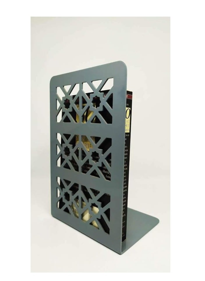 Generic Metal Books Holder (Grey) ‎20.5 x 13 x 9.9 cm  - Image 1